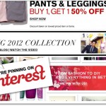 Express invites email subscribers to join for Fashion & DIY on Pinterest