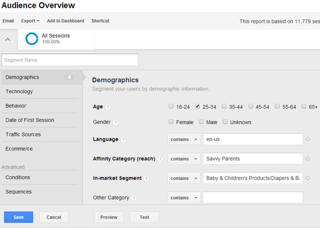 Using Google Analytics demographics for social media