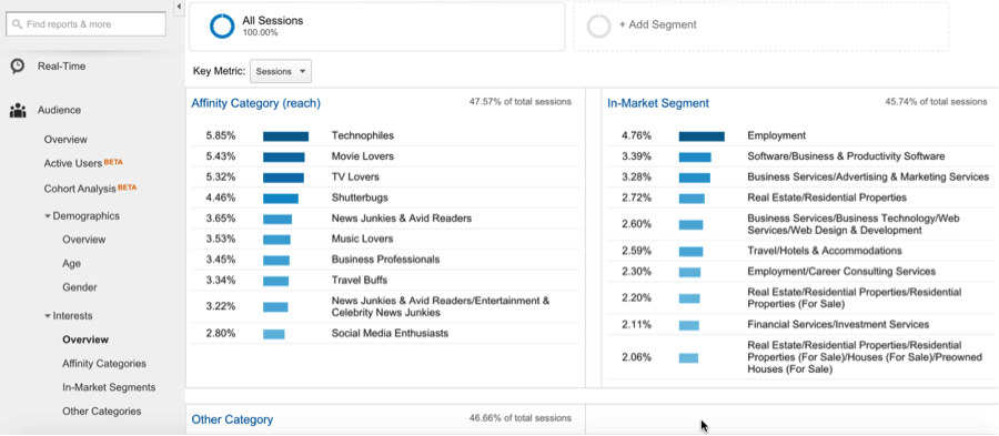 google analytics interests