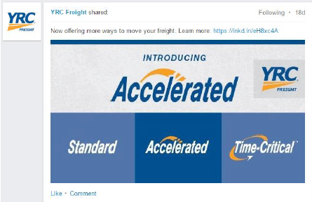YRC Accelerated Freight Service Launch slide #1