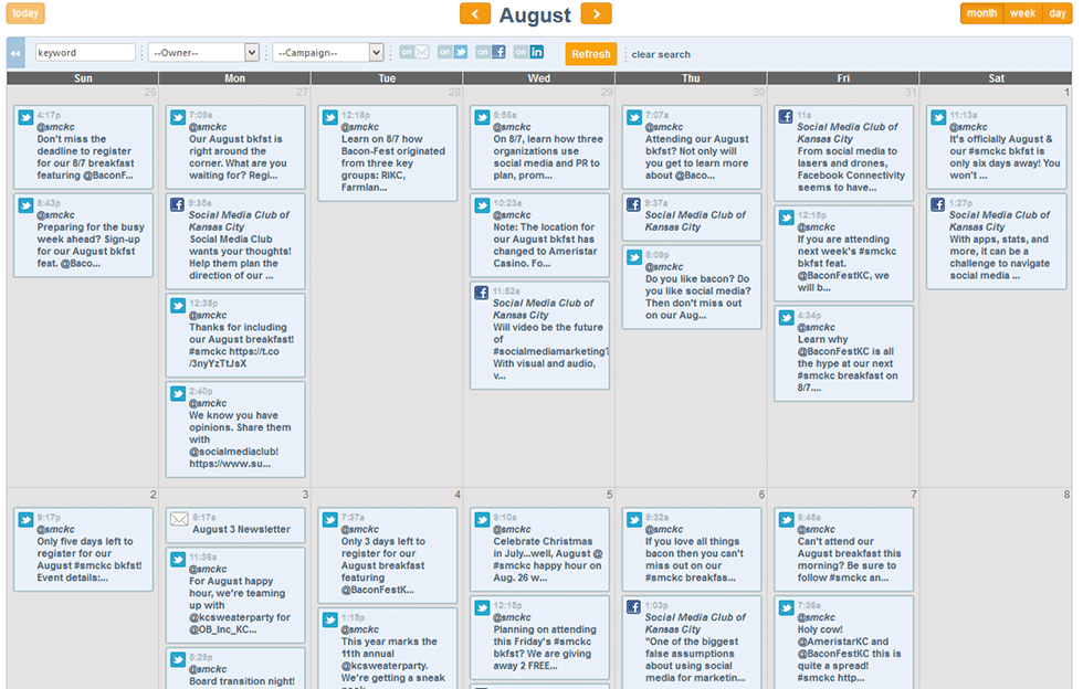 Marketing Calendar emfluence Marketing Platform