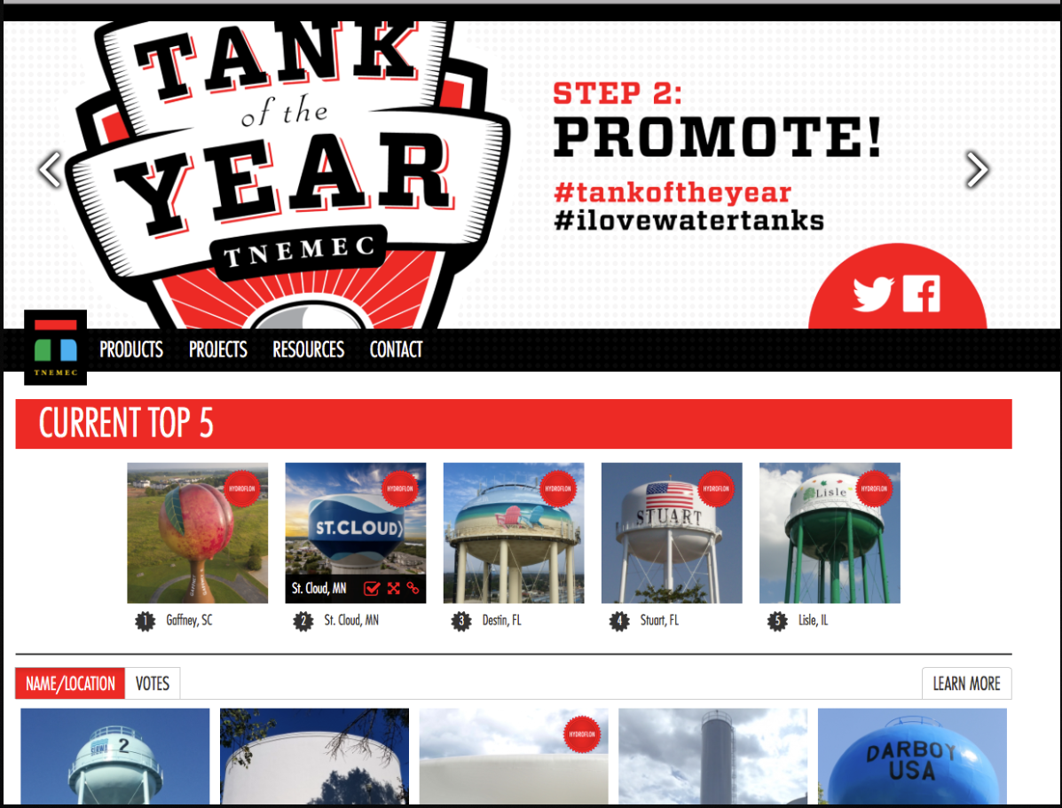 Tnemec Tank of the Year Voting Microsite slide #2