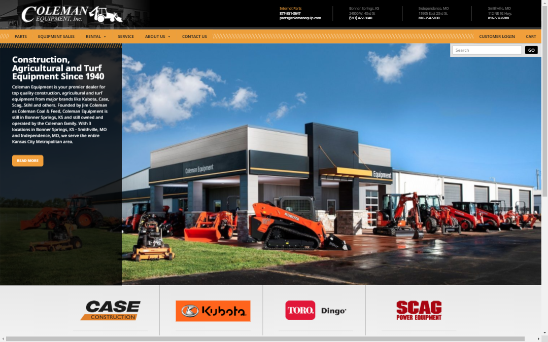 Coleman Equipment Website Relaunch