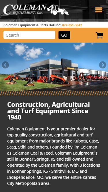 Coleman Equipment Website Relaunch slide #1