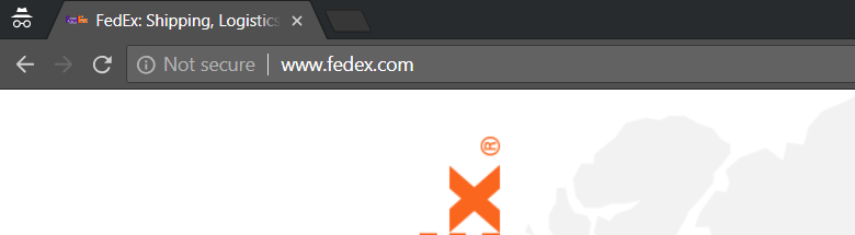 google chrome http warning: fedex