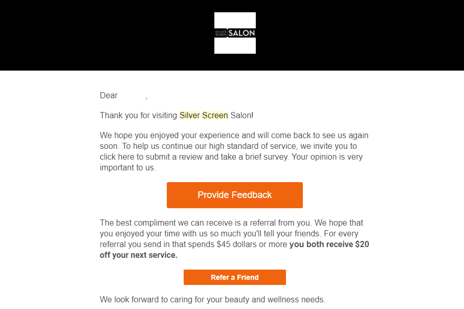 Customer Retention Email Template