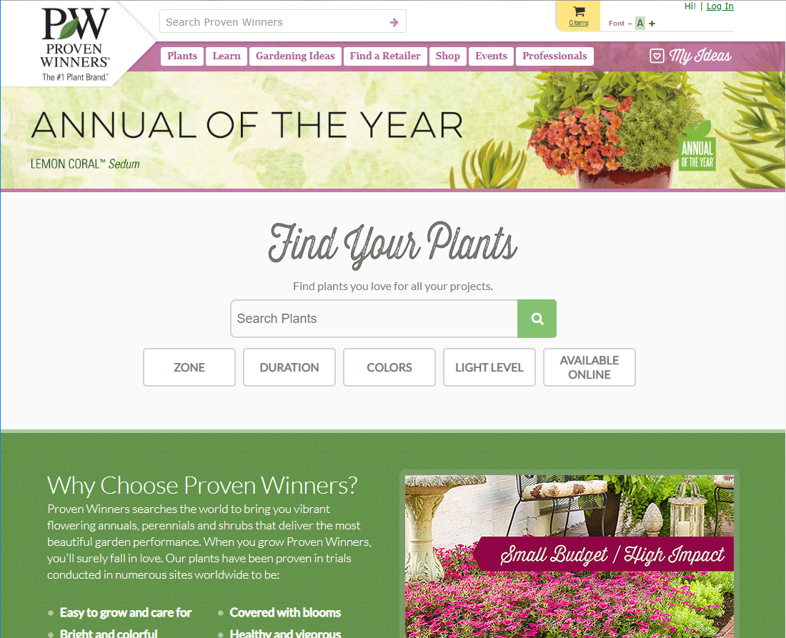 Proven Winners eCommerce Development Campaign