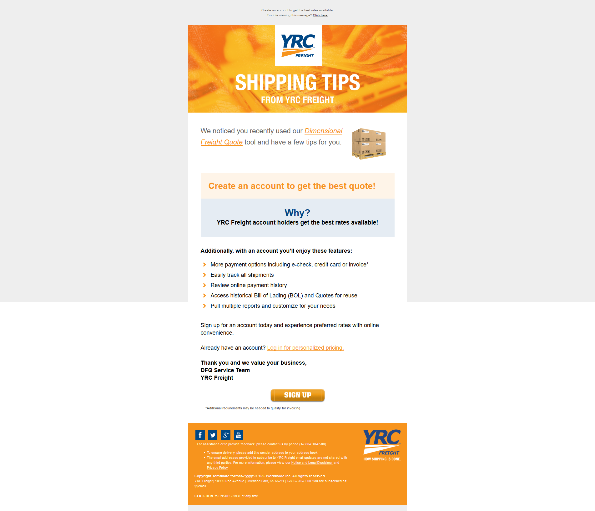 yrc freight tracking