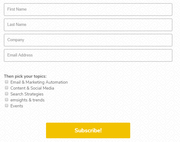 email signup modal