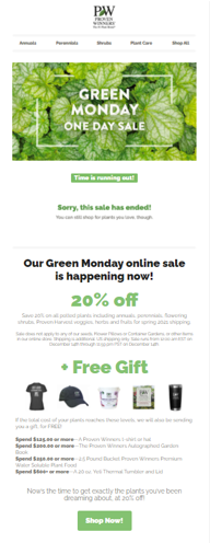 Proven Winners 2020 Green Monday Shopping Campaign slide #2