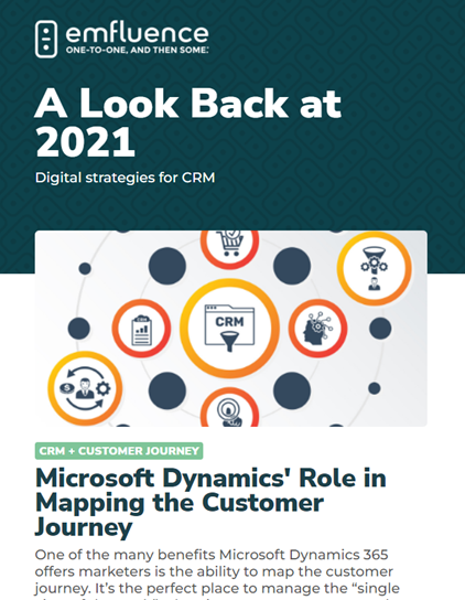 Screen capture of an emfluence newsletter that was personalized with dynamic content for recipients that specialize in the CRM space