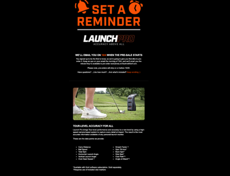 Bushnell Launch Pro Email Campaign slide #4