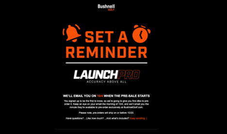 Bushnell Launch Pro Email Campaign slide #3