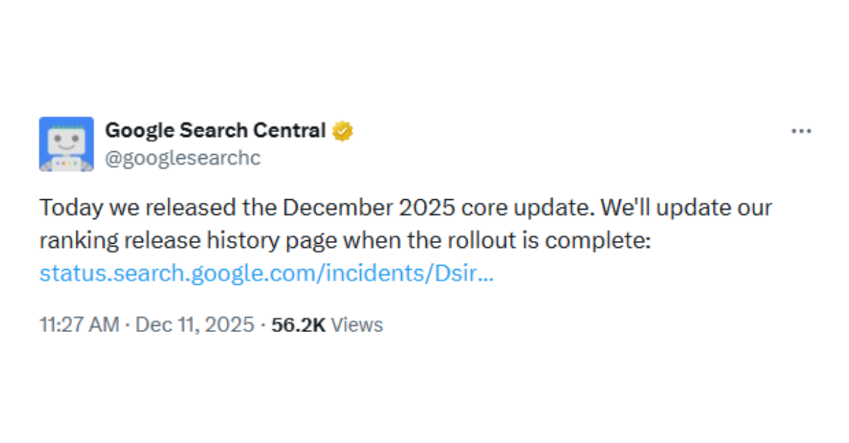 Google’s December 2025 Core Algorithm Update